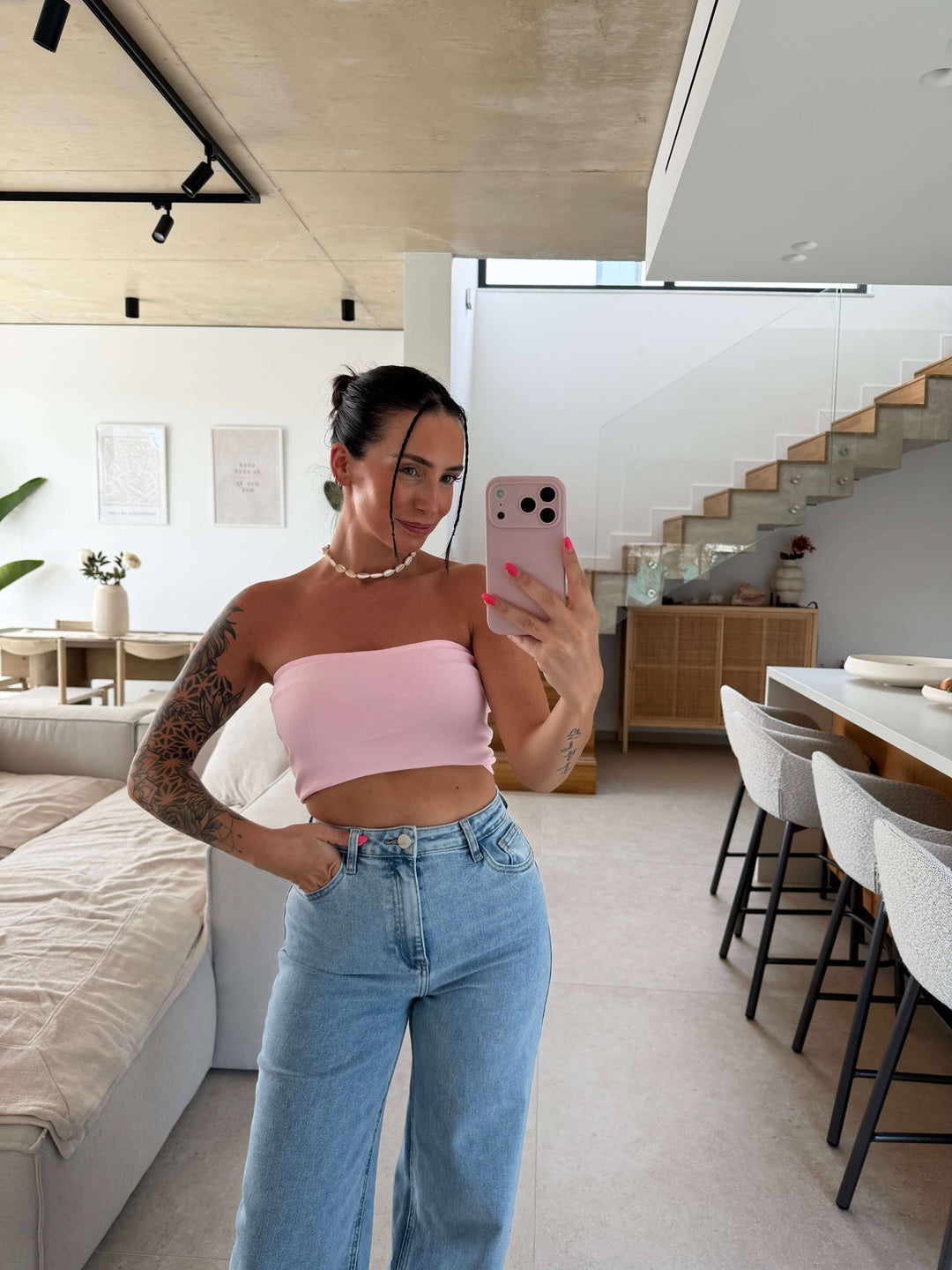 Bandeau Top - Rosa Top Lisas Boutique 