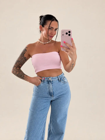 Rosa Bandeau Top für Damen | Lisa’s Boutique