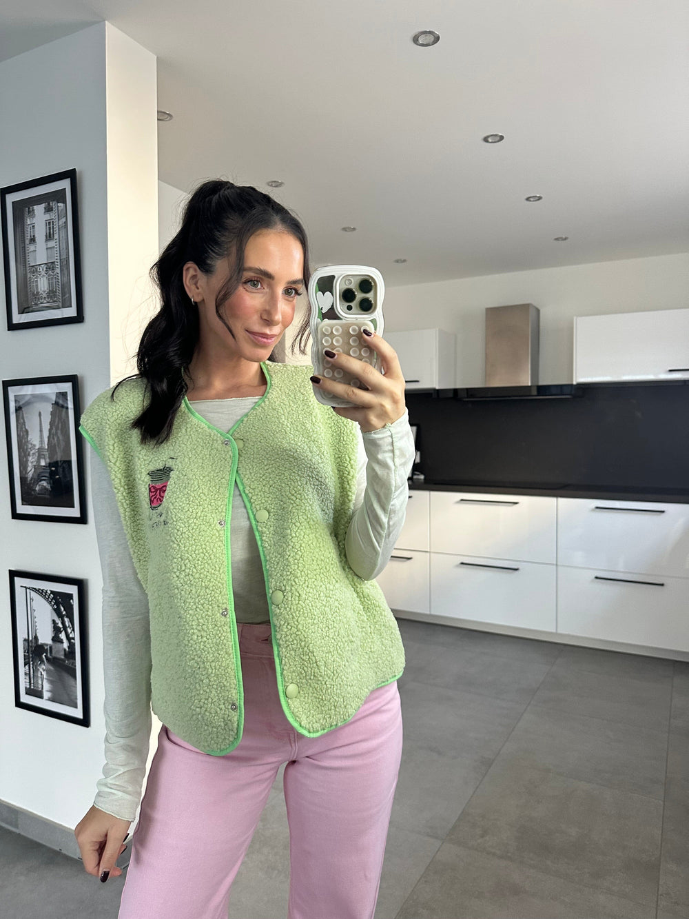 Basic Langarm in Mindgrün Pullover Lisas Boutique 