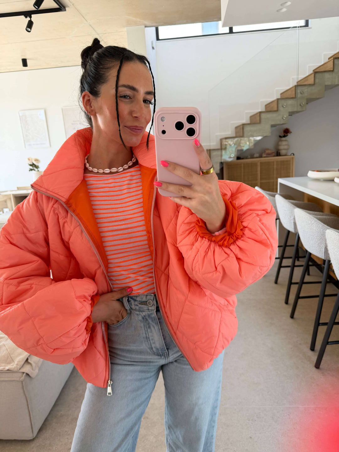 Basic Langarmshirt gestreift – Apricot Shirt Lisas Boutique 