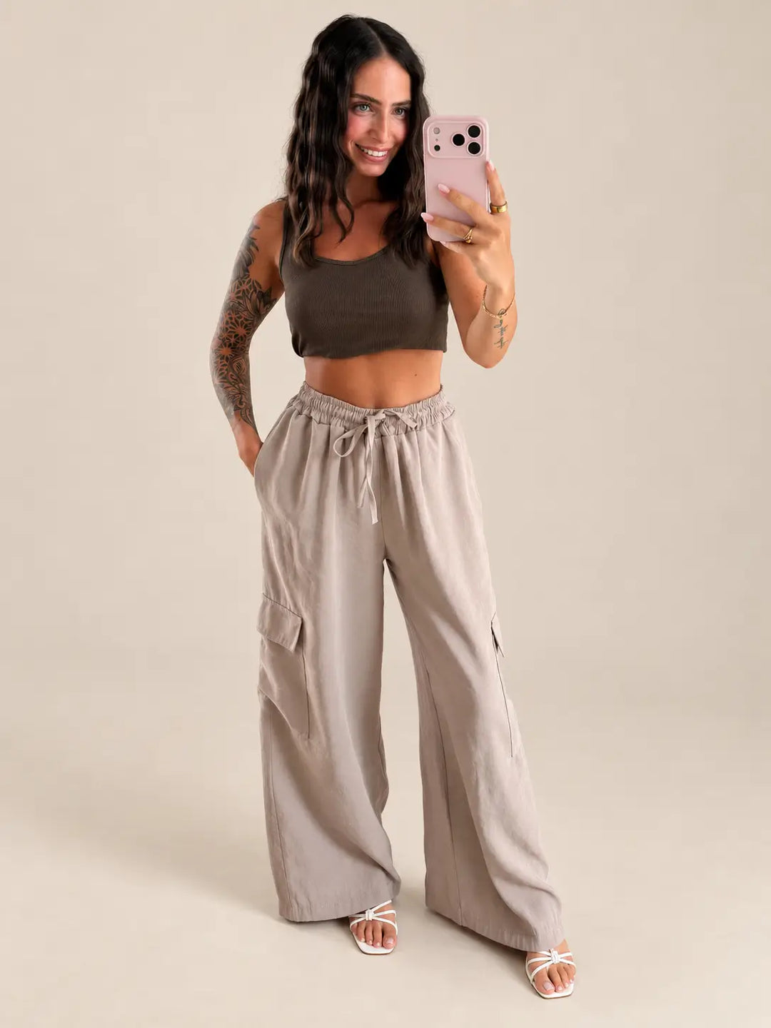 Basic Top Damen in Braun, gerippt | Lisa’s Boutique
