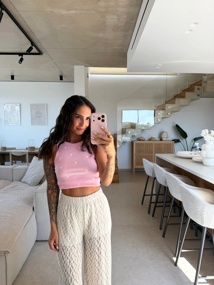 Basic Top Herzen – Rosa Top Lisas Boutique 