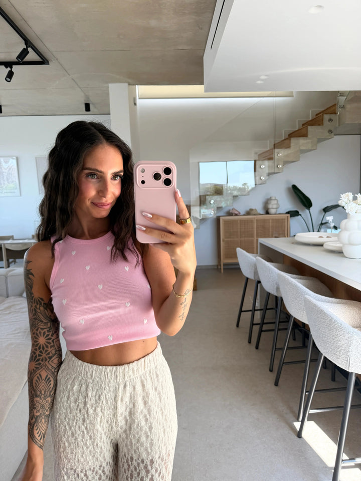Basic Top Herzen – Rosa Top Lisas Boutique 