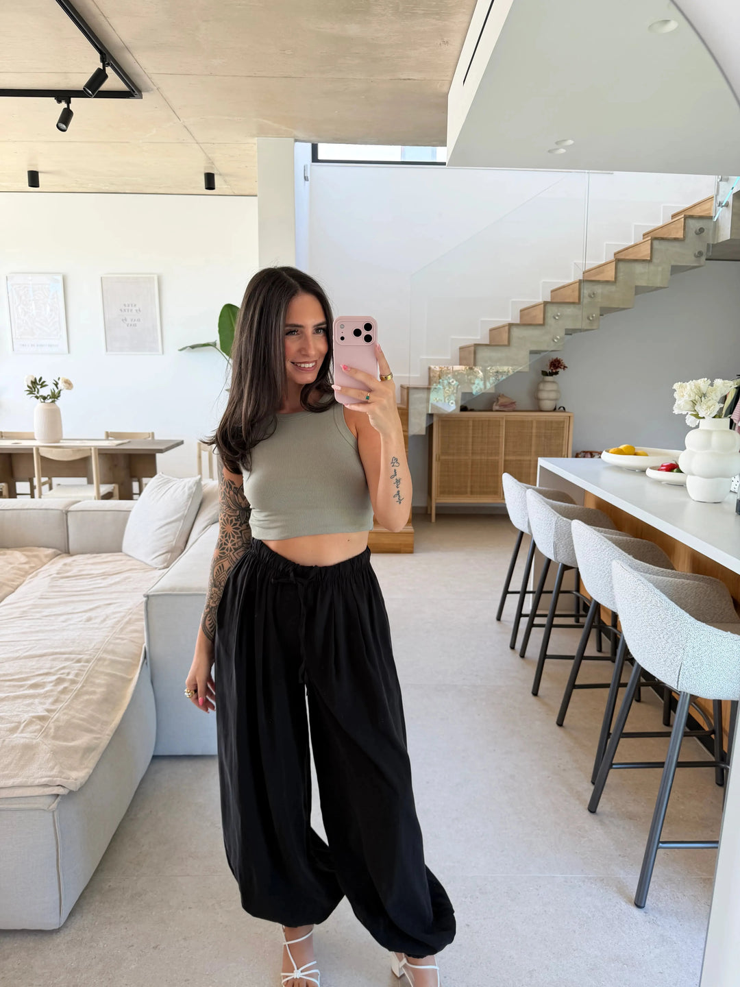 Basic Top – Khaki Top Lisas Boutique 