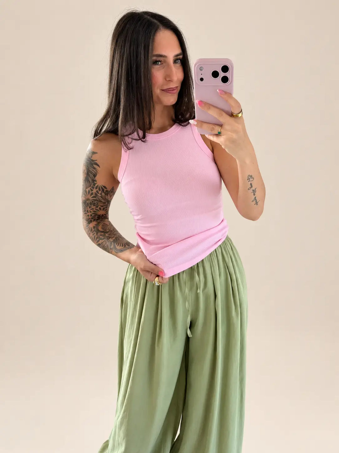 Basic Top Damen in Rosa mit figurbetonter Passform | Lisa’s Boutique