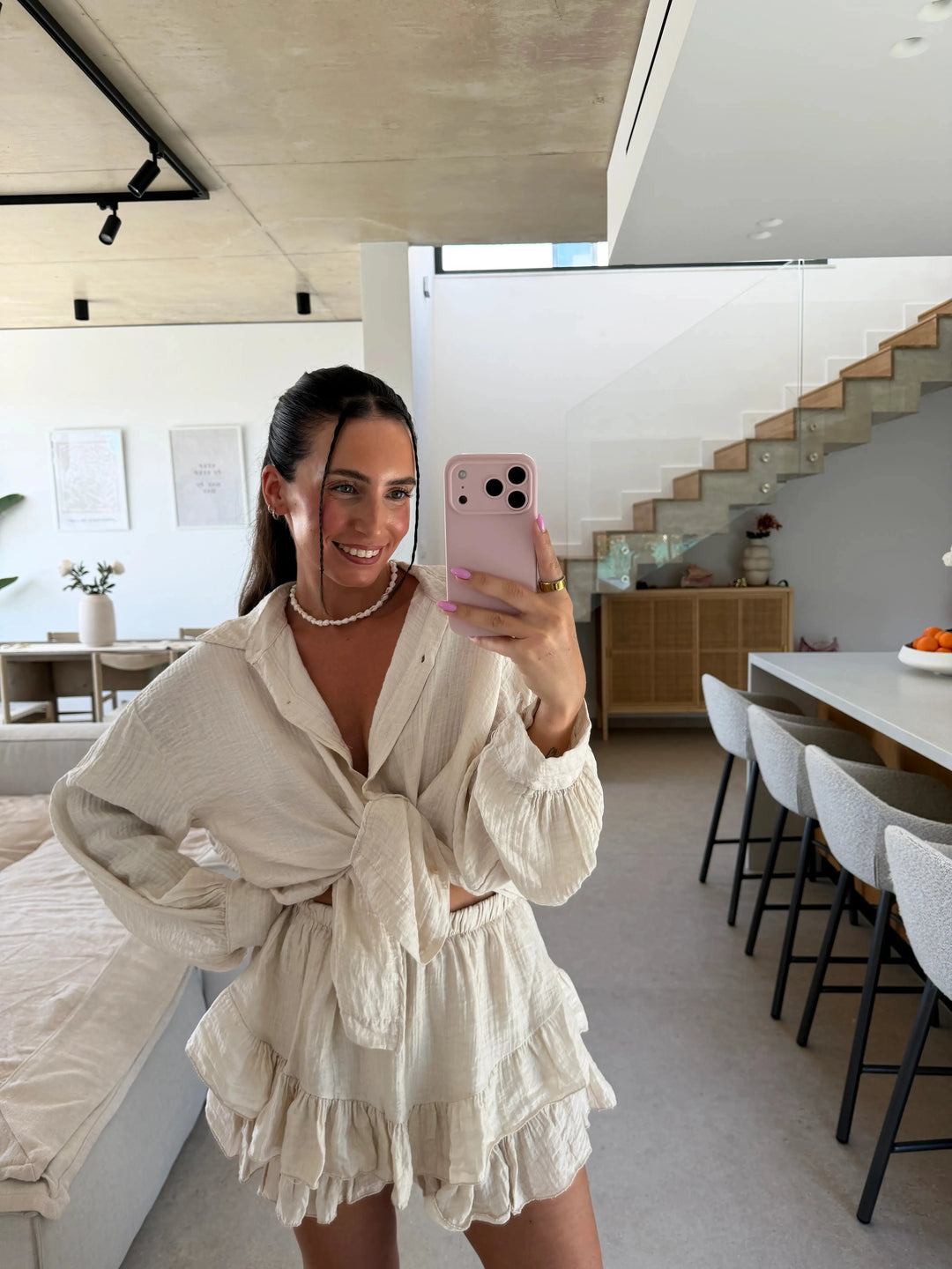 Bluse - Beige Bluse Lisas Boutique 