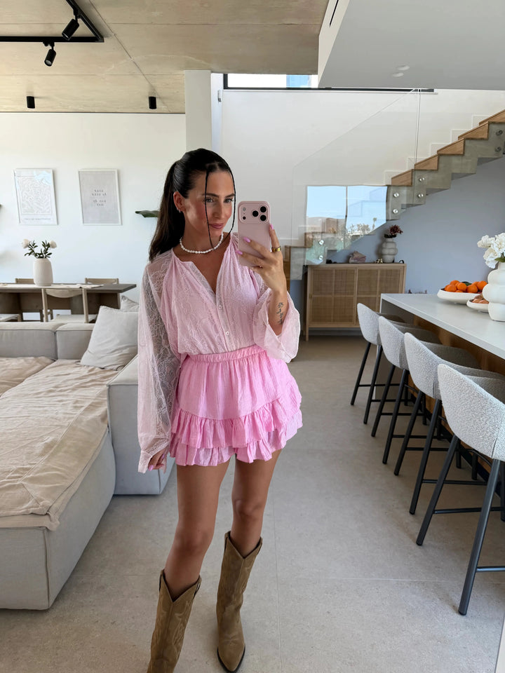 Bluse Spitze - Rosa Bluse Lisas Boutique 