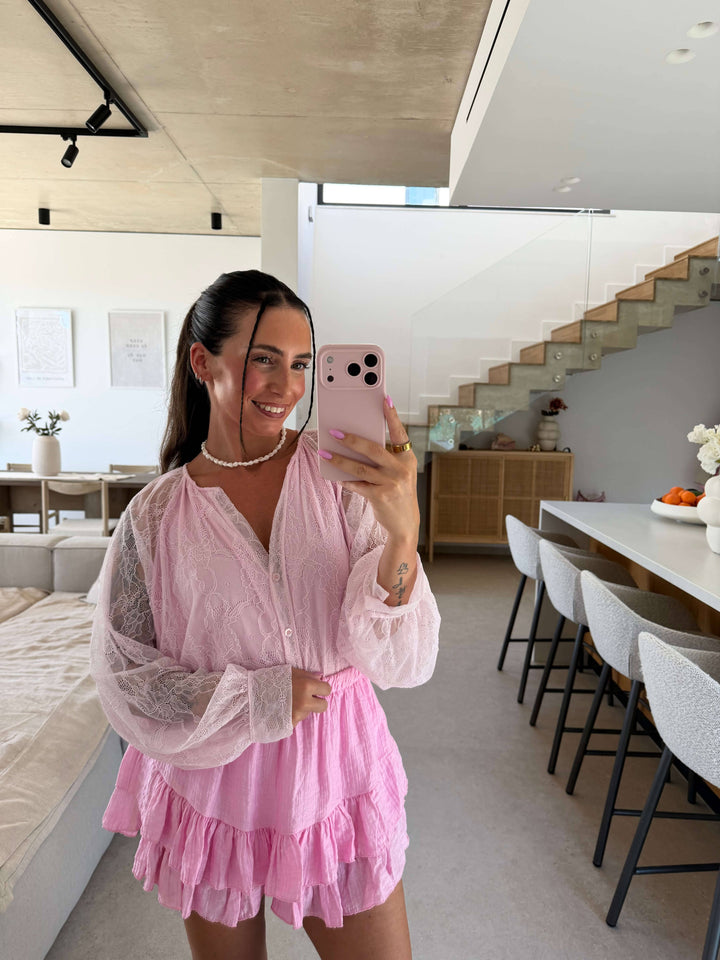 Bluse Spitze - Rosa Bluse Lisas Boutique 