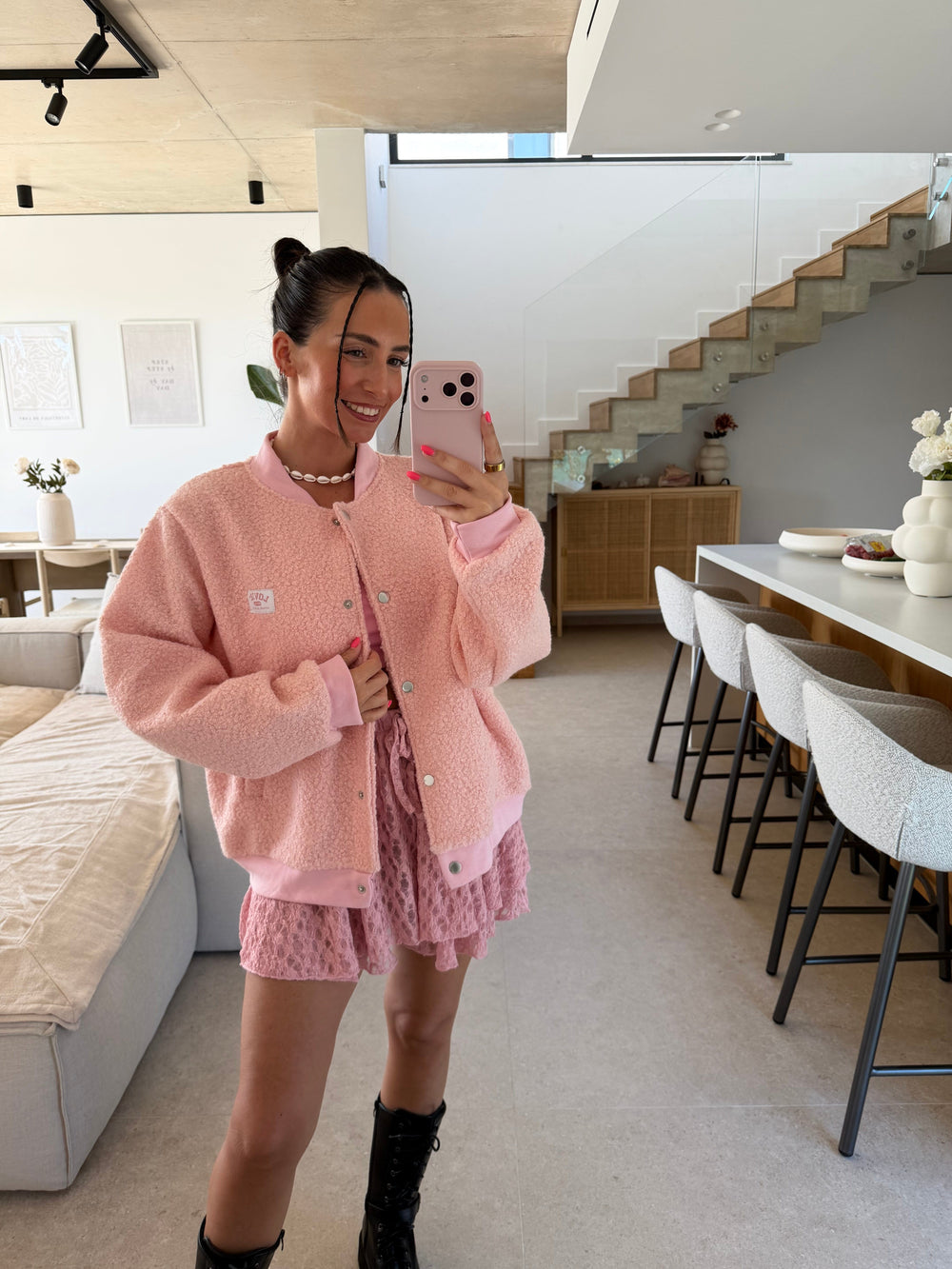 Boucle Jacke Lovely – Apricot Jacke Lisas Boutique 