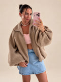 Oversized Zip Jacket – Beige