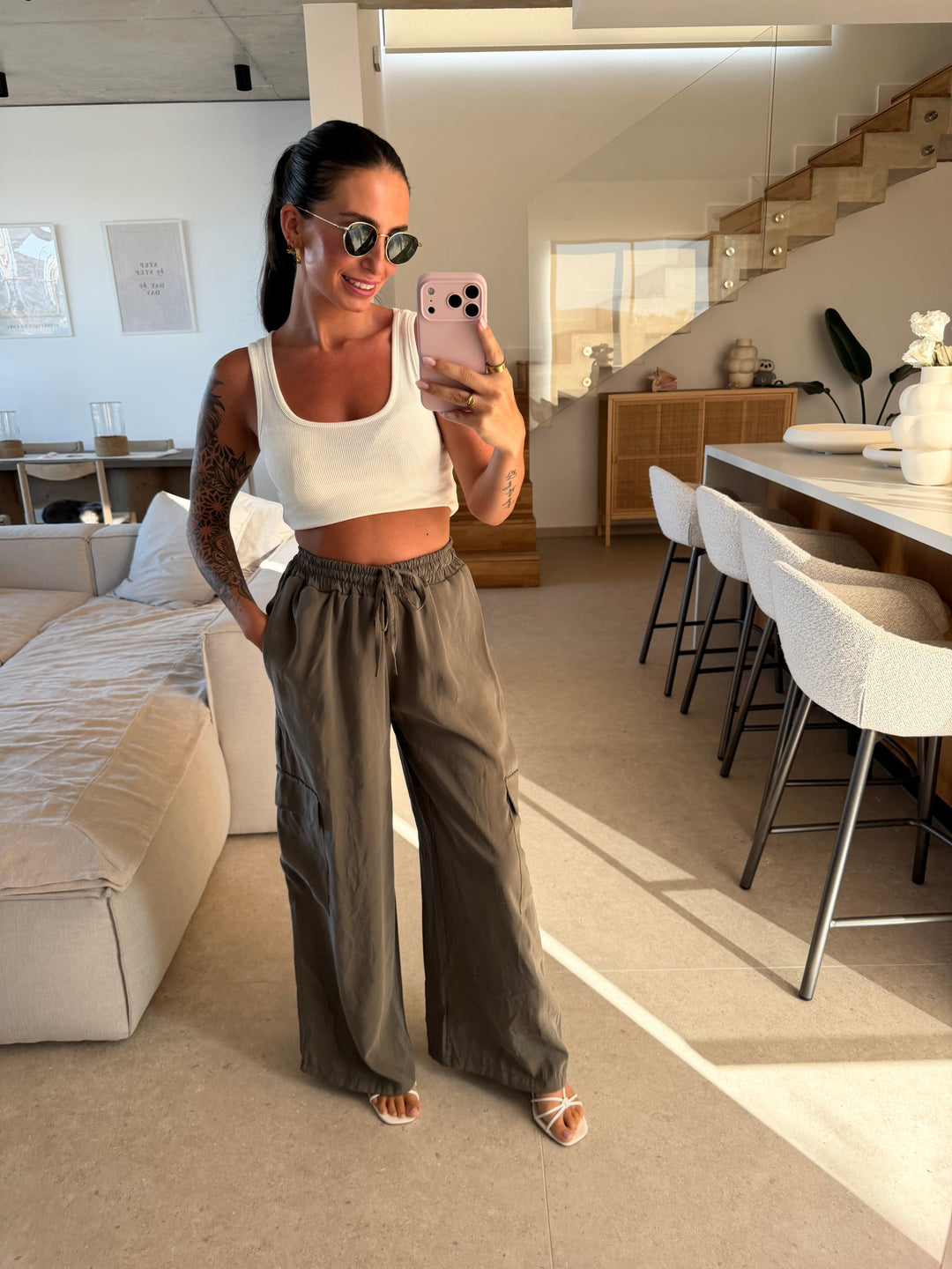 Cargo Hose – Khaki Hose Lisas Boutique 