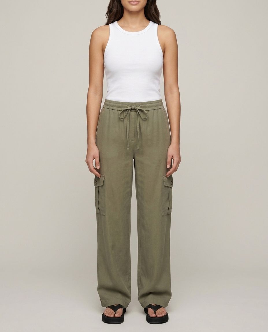 Khakifarbene Cargo Hose im Outfit | Lisa’s Boutique