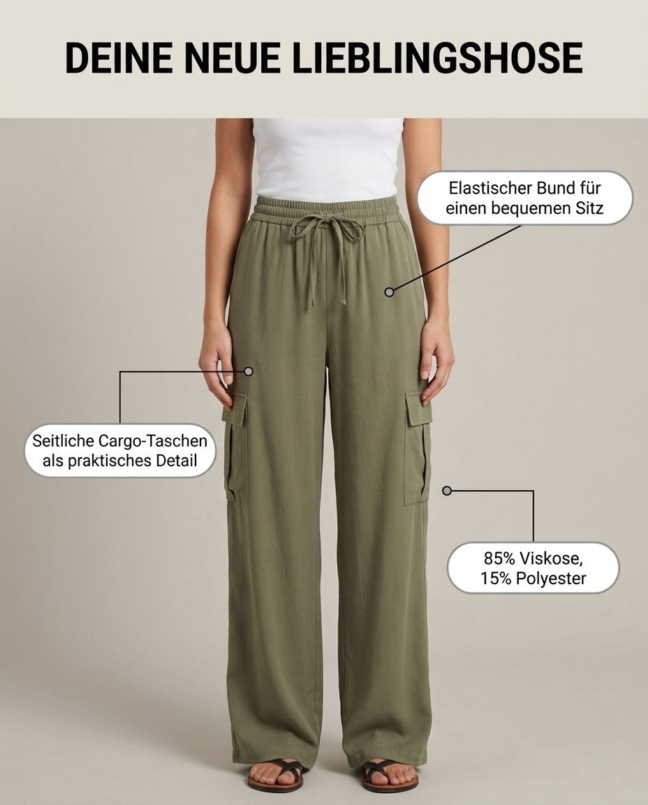 Cargo Hose in Khaki Vorderansicht | Lisa’s Boutique