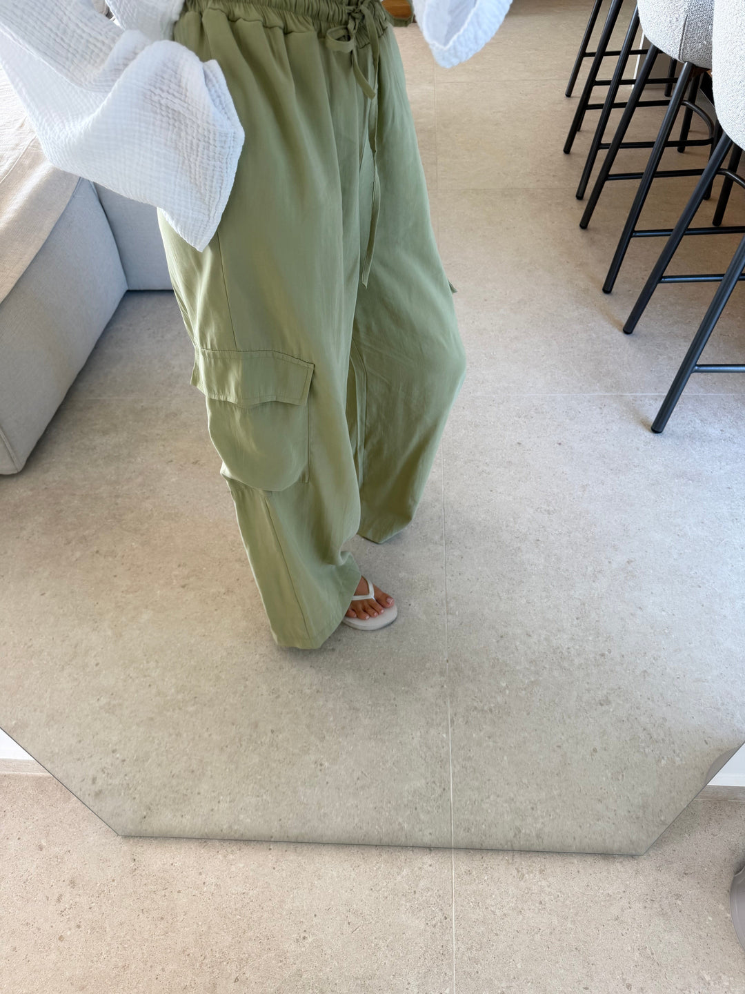 Cargo Hose – Salbei Hose Lisas Boutique 