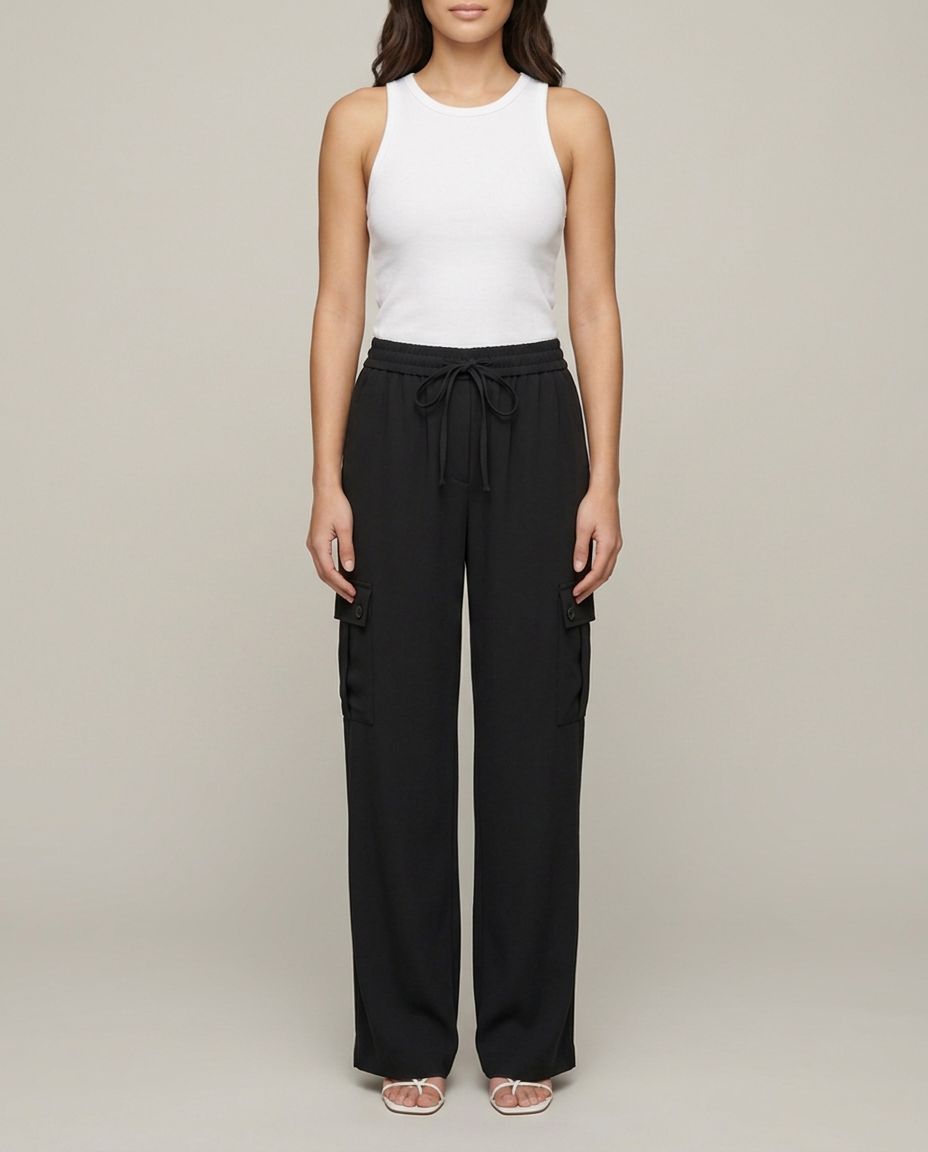 Cargo Hose Schwarz Seitenansicht | Lisa’s Boutique