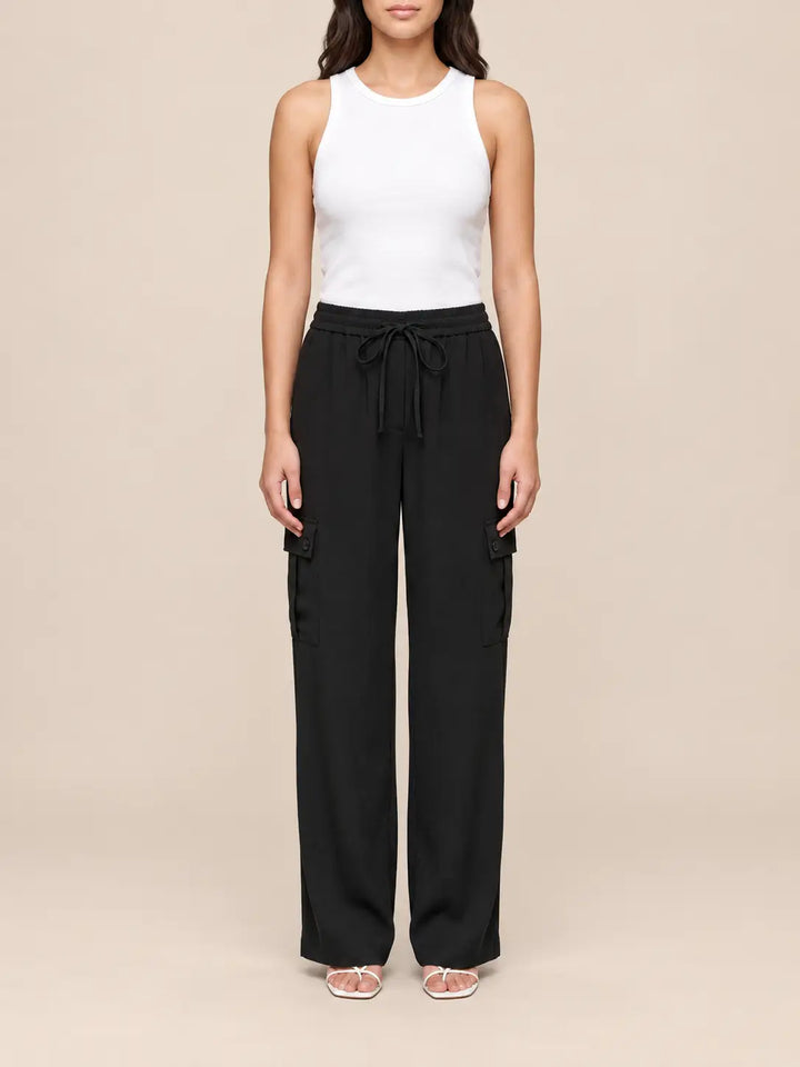 Cargobroek dames in Zwart, zijaanzicht | Lisa’s Boutique