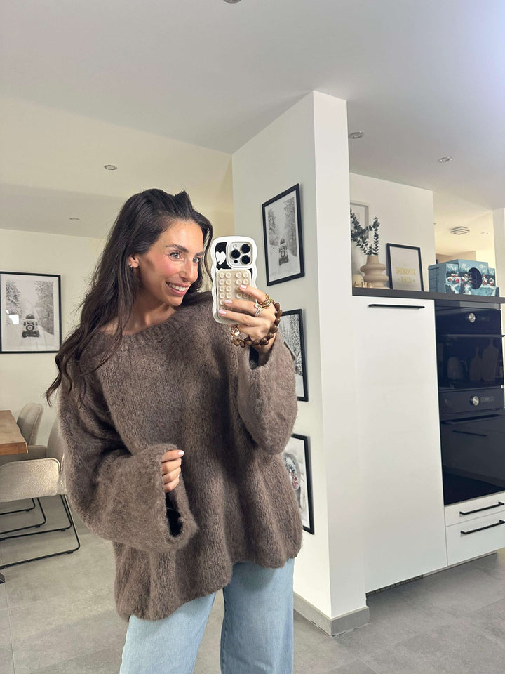 Cozy-Strickpillover in Taupe Pullover Lisas Boutique 