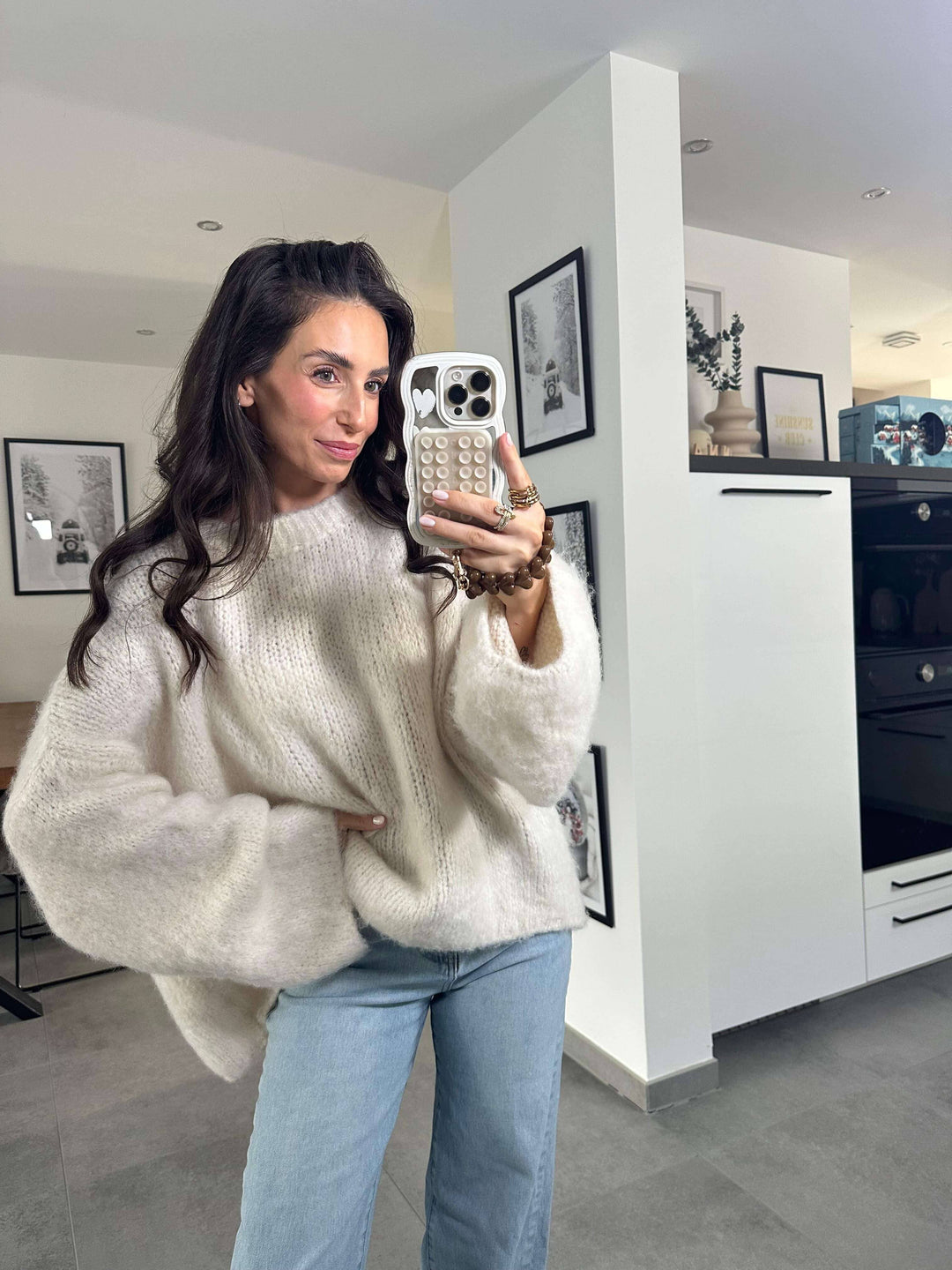 Cozy-Strickpollover in Creme Pullover Lisas Boutique 