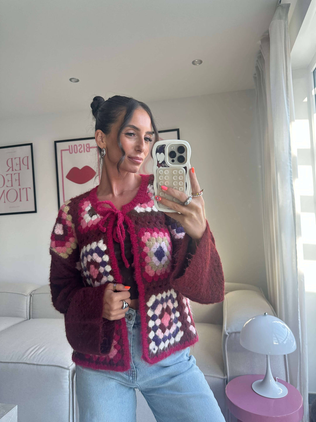 Crochet Cardigan Bordeaux Pattern Weste Lisas Boutique 