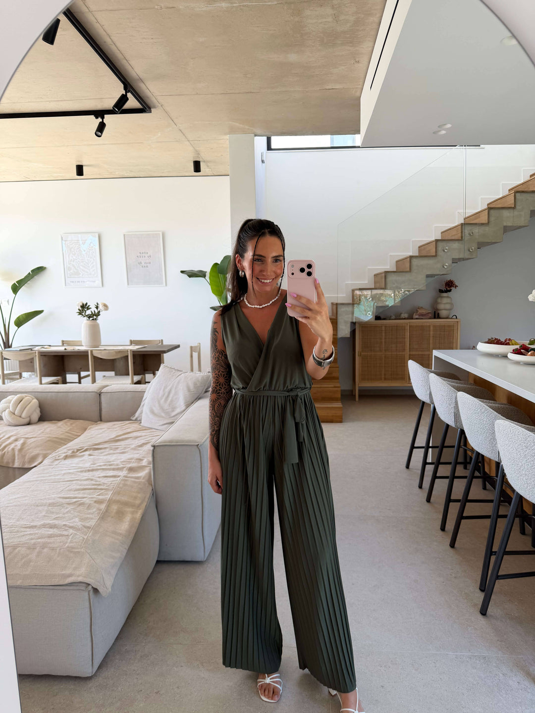 Eleganter Jumpsuit - Khaki Jumpsuit Lisas Boutique 