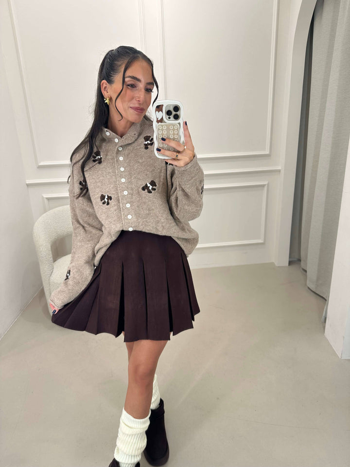 Faltenrock Braun Pullover Lisas Boutique 