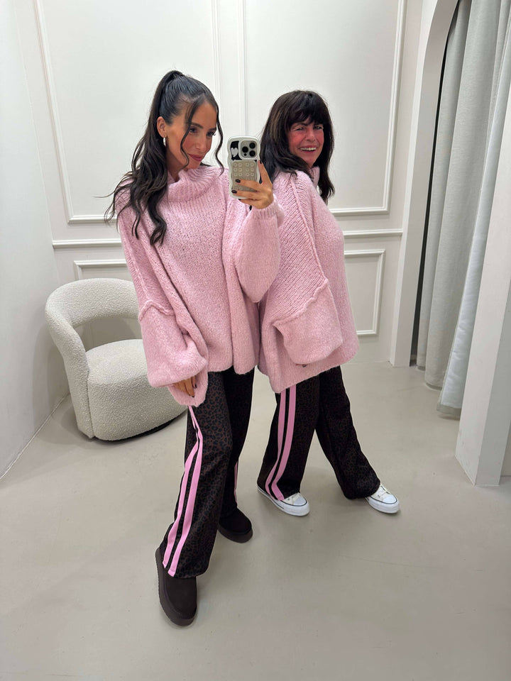 Flauschii Oversize-Strickpullover in Rosa Pullover Lisas Boutique 