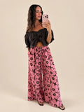 Flowerprint Hose – Braun/Rosa