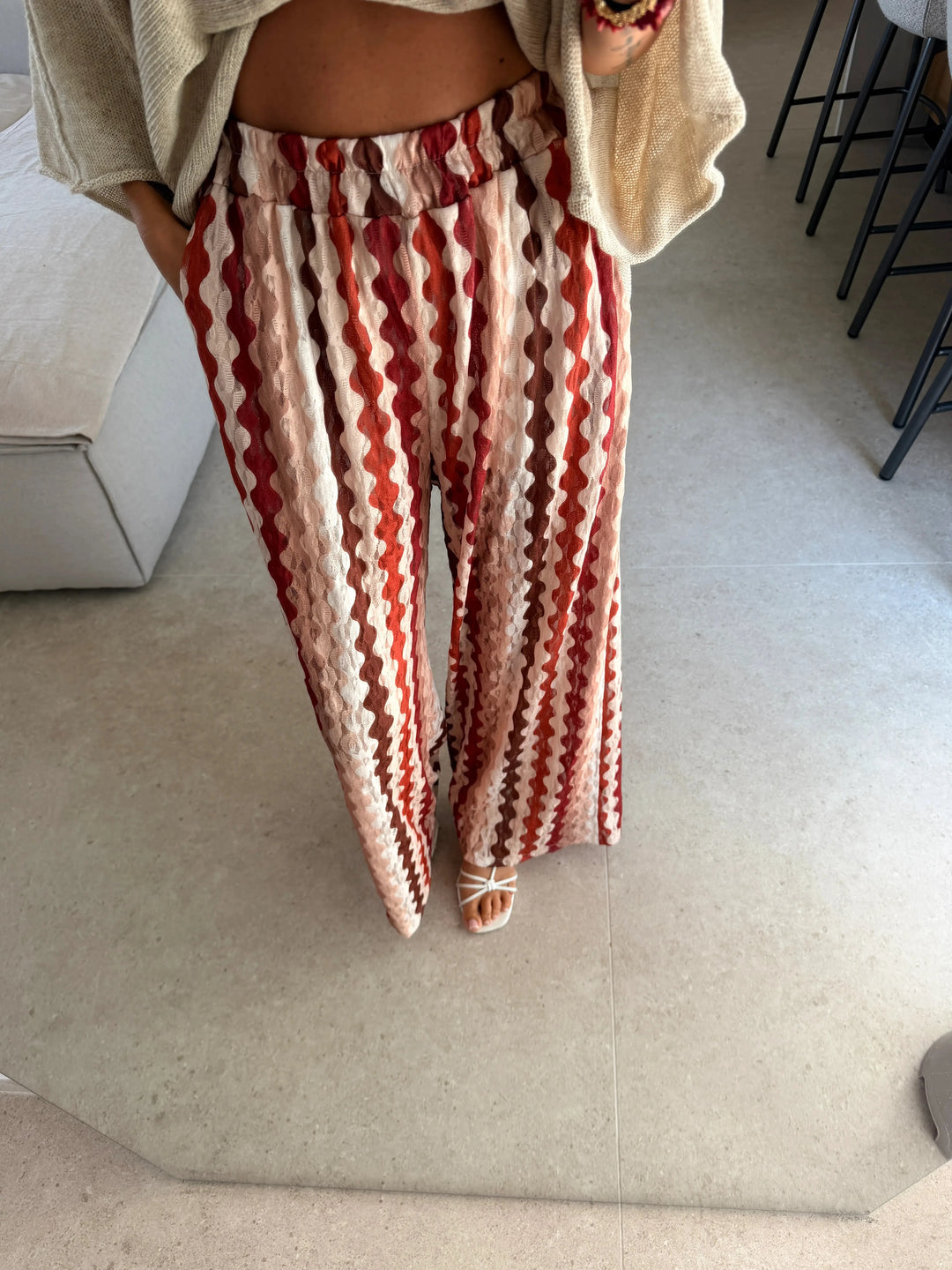 Gemusterte Hose – Beige Hose Lisas Boutique 