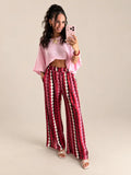 Patterned Trousers – Burgundy