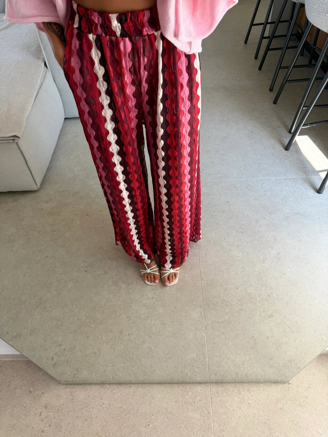 Gemusterte Hose – Bordeaux Hose Lisas Boutique 