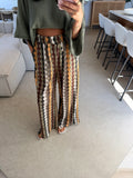 Patterned Trousers – Khaki