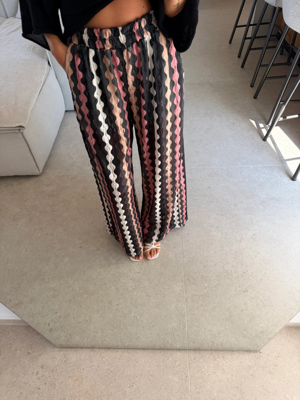 Gemusterte Hose – Schwarz Hose Lisas Boutique 