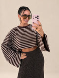 Gestreiftes Longsleeve – Espresso