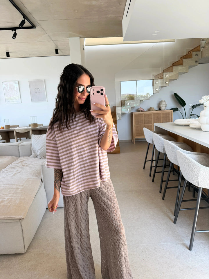 Gestreiftes Shirt – Rosa T-Shirt Lisas Boutique 
