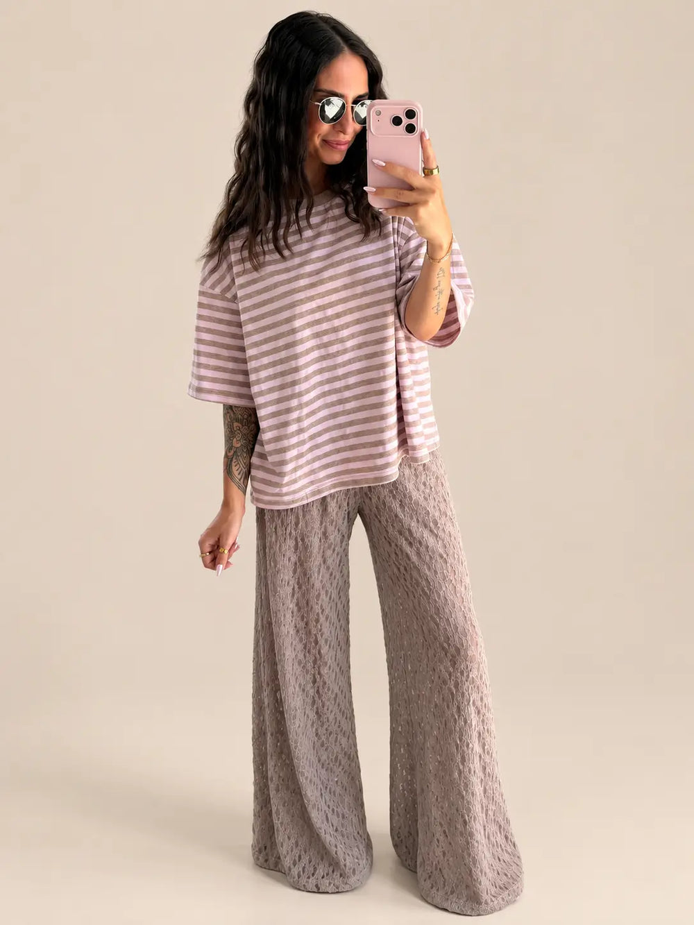 Gestreiftes Shirt Damen in Rosa | Lisa’s Boutique