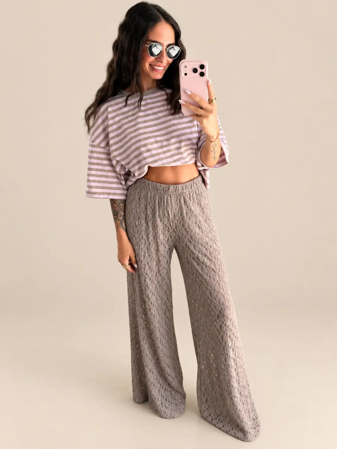 Women’s striped shirt in Rose | Lisa’s Boutique