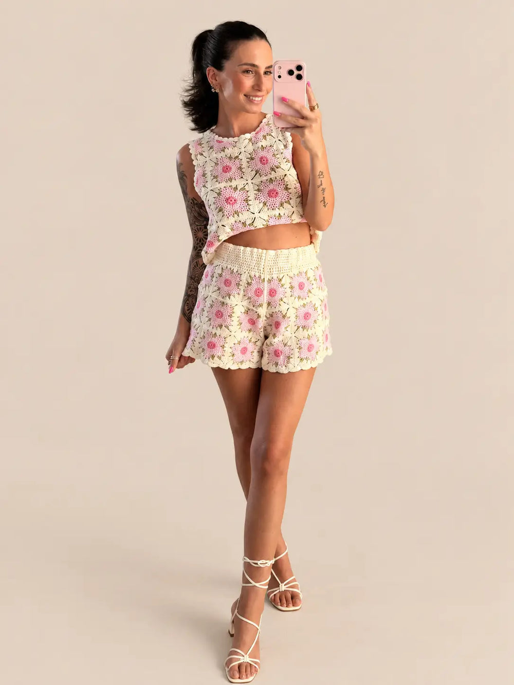 Häkeltop Beige Rosa | Lisa’s Boutique