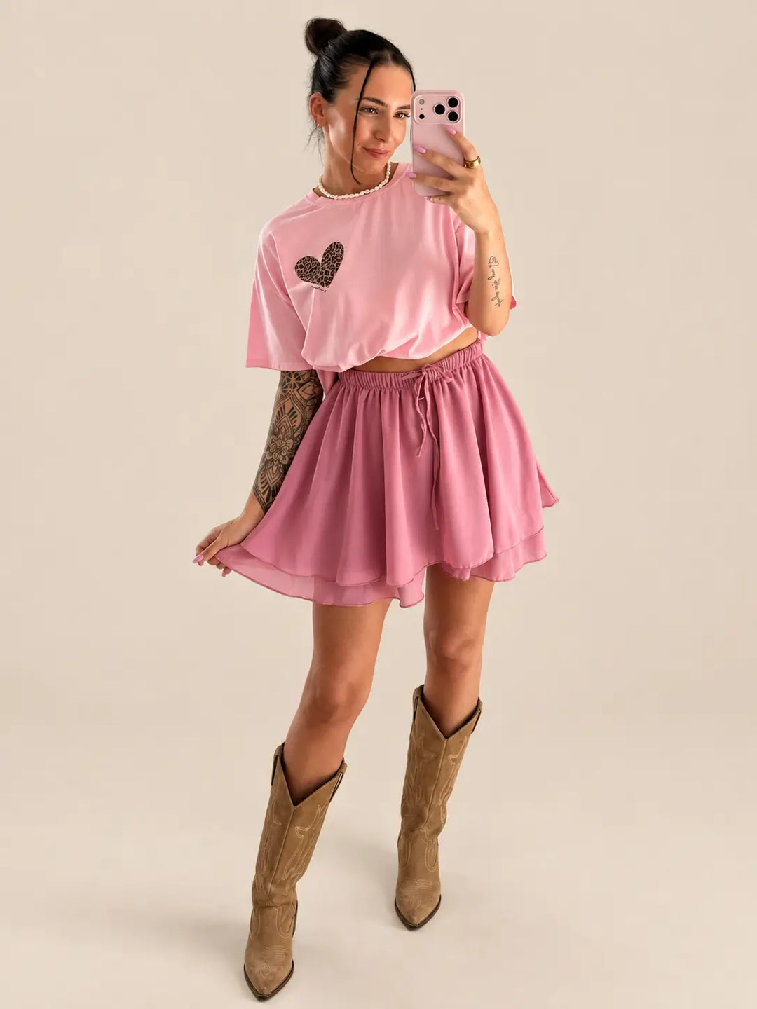 Hosenrock Dunkelrosa mit Bindeband | Lisa’s Boutique