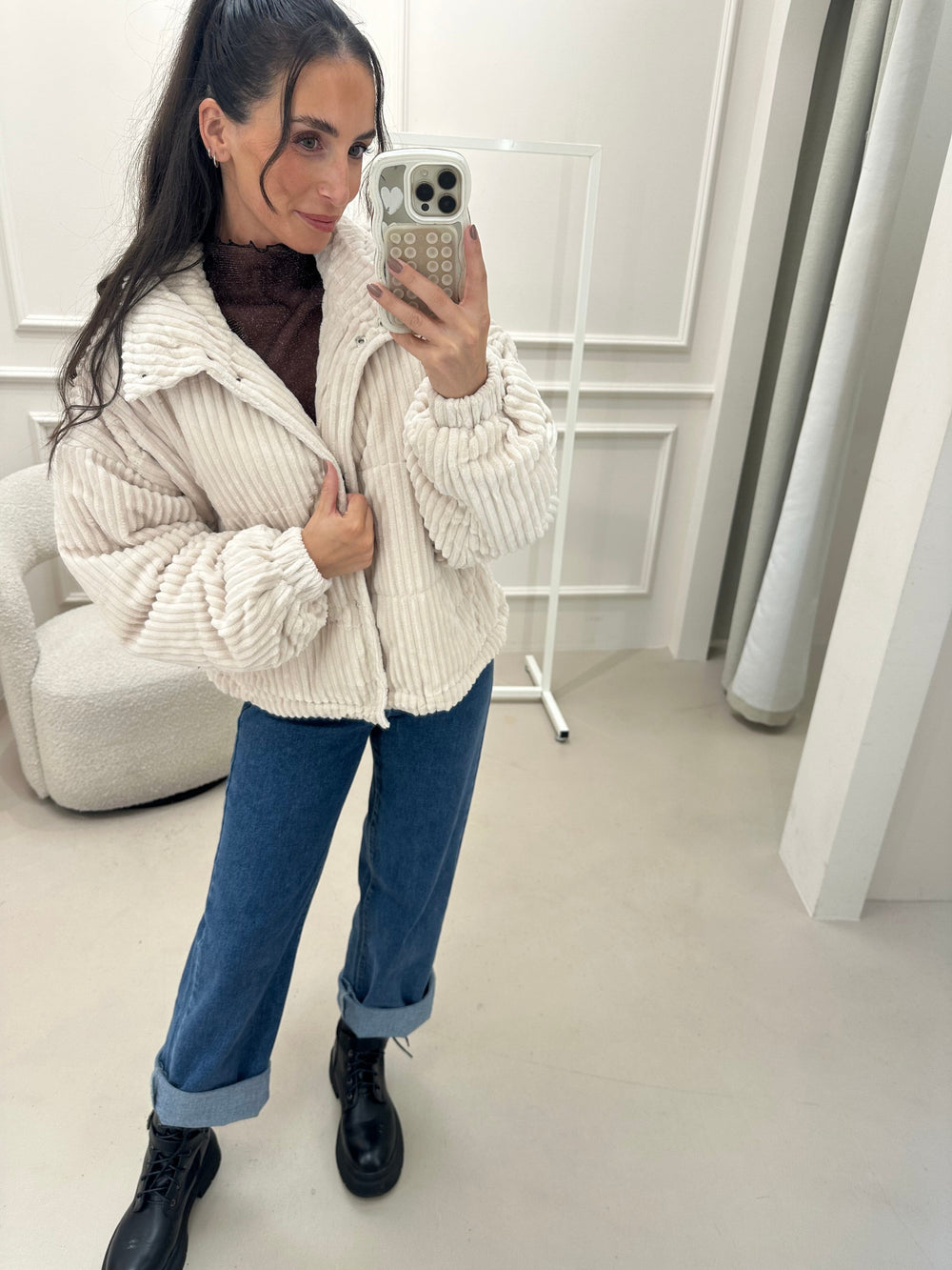 Jacke Cord Creme Jacke Lisas Boutique 