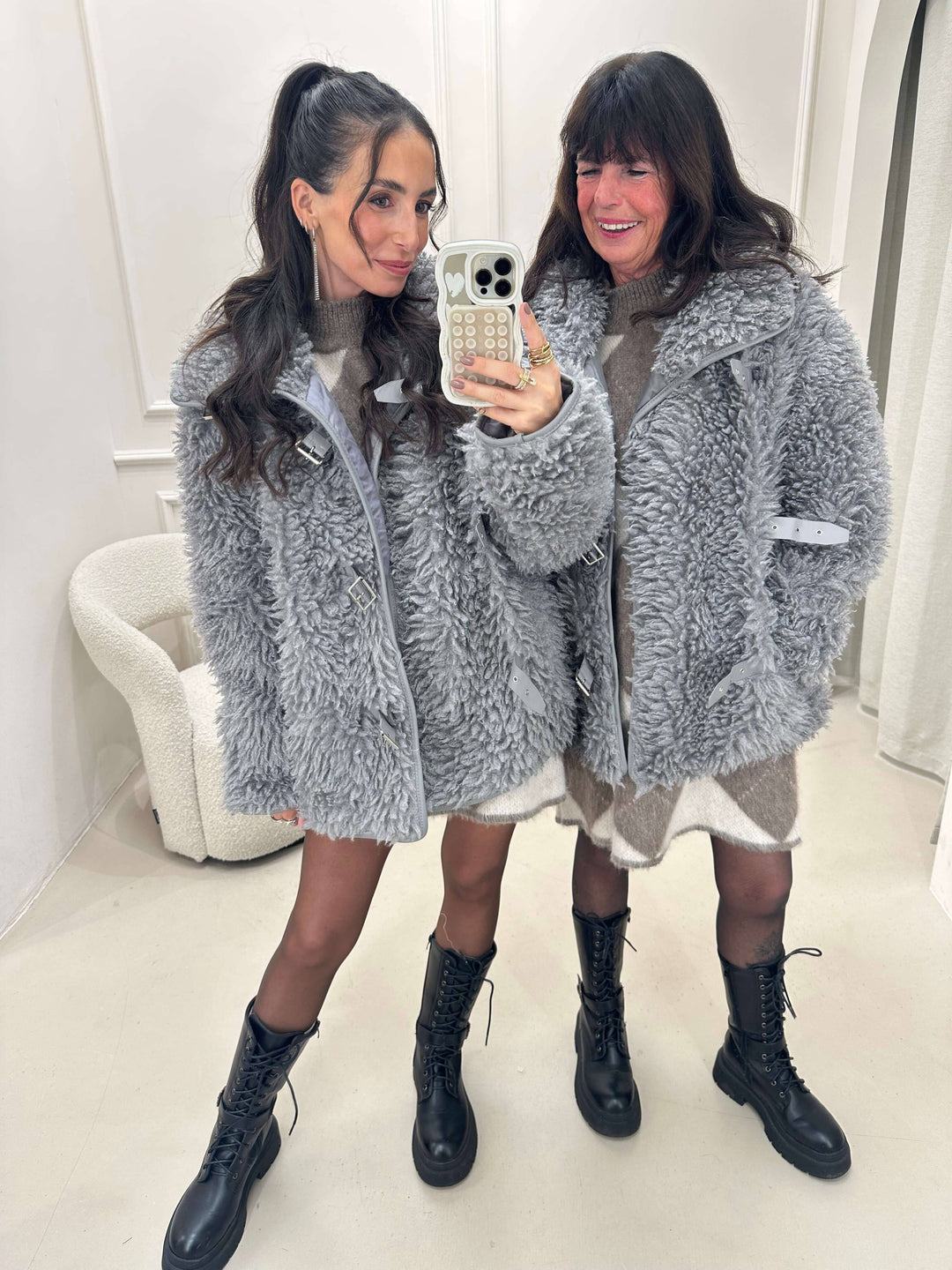 Jacke Teddy Grau Jacke Lisas Boutique 