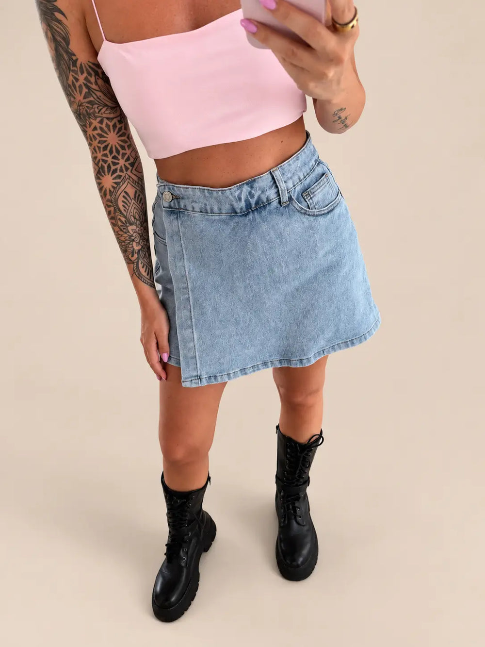 Jeans Hosenrock Detailansicht | Lisa’s Boutique