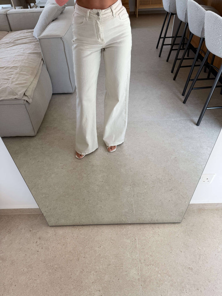 Jeans Wide Leg - Beige Jeans Lisas Boutique 