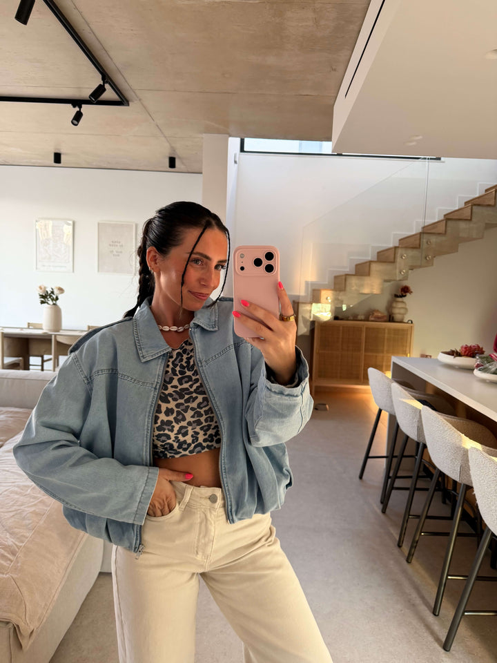 Jeansjacke Blau – Cropped Fit Jacke Lisas Boutique 