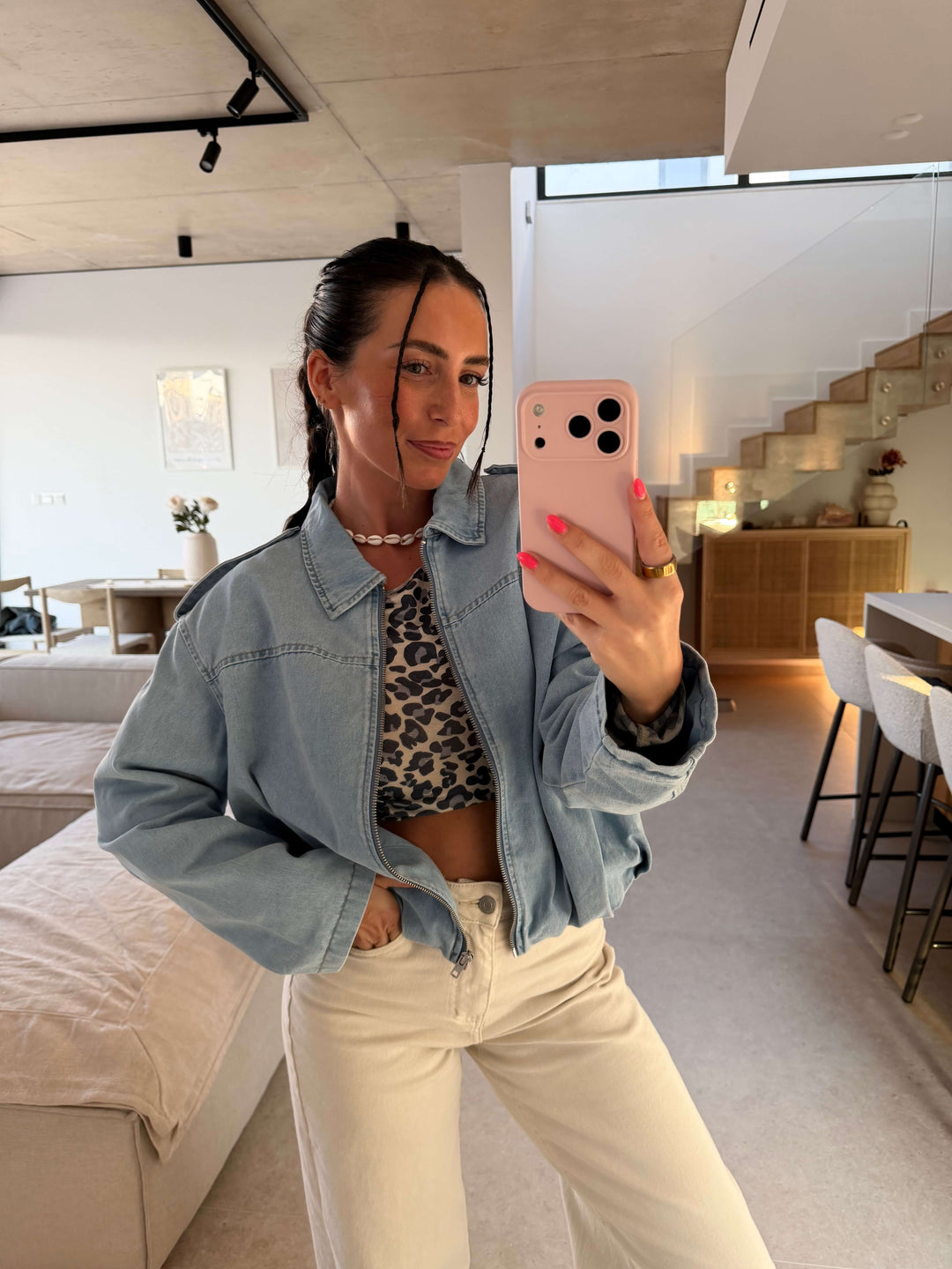 Jeansjacke Blau – Cropped Fit Jacke Lisas Boutique 