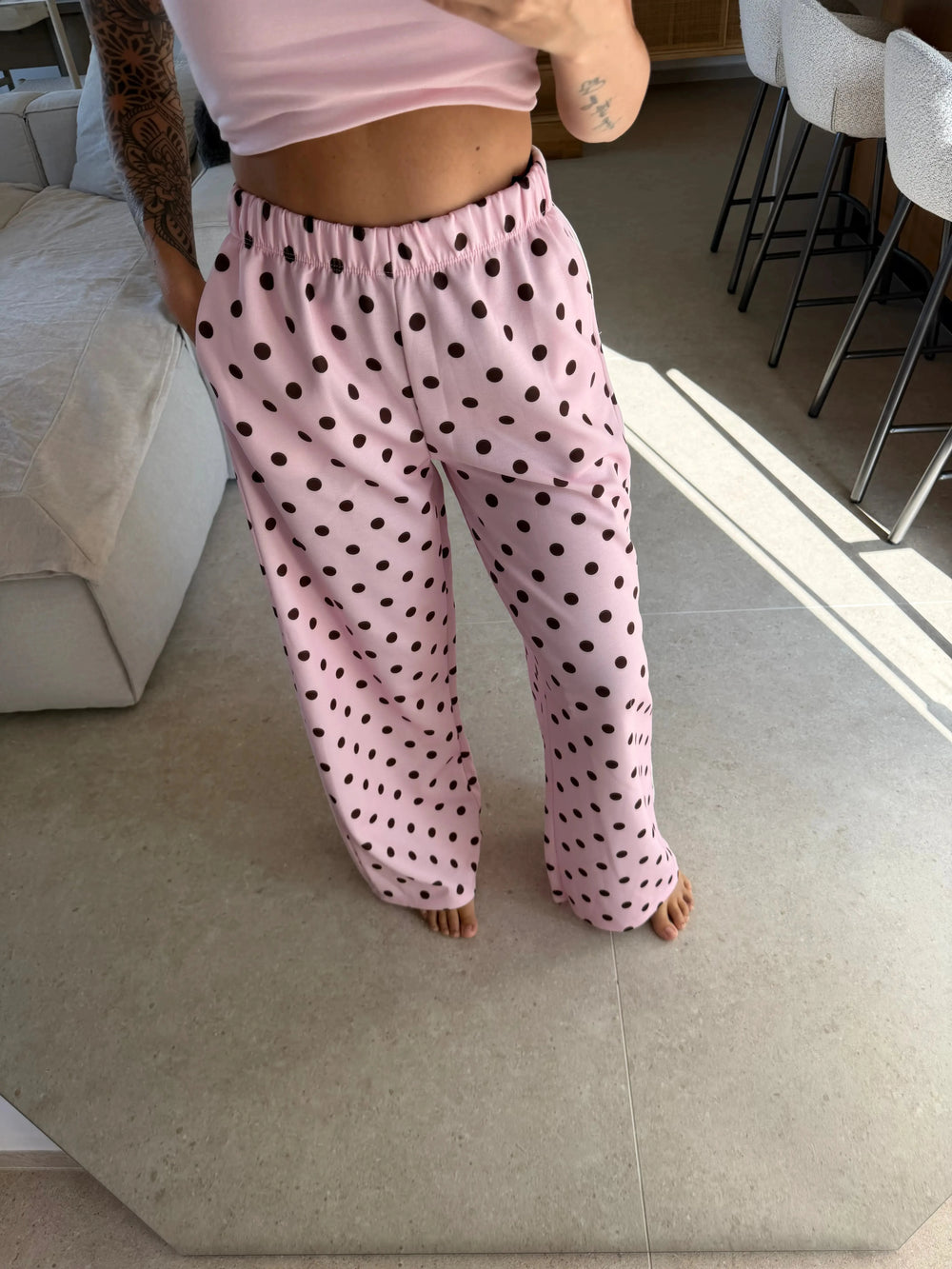Jogginghose mit Punkten – Rosa Jogginhose Lisas Boutique 