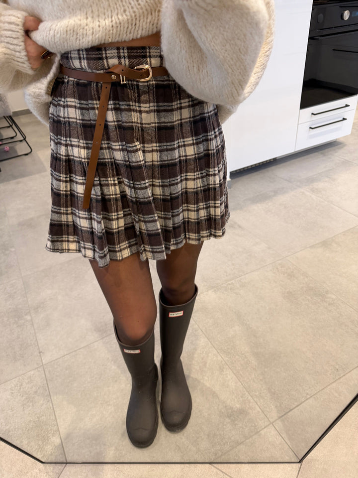 Karierter Faltenrock in Braun Rock Lisas Boutique 