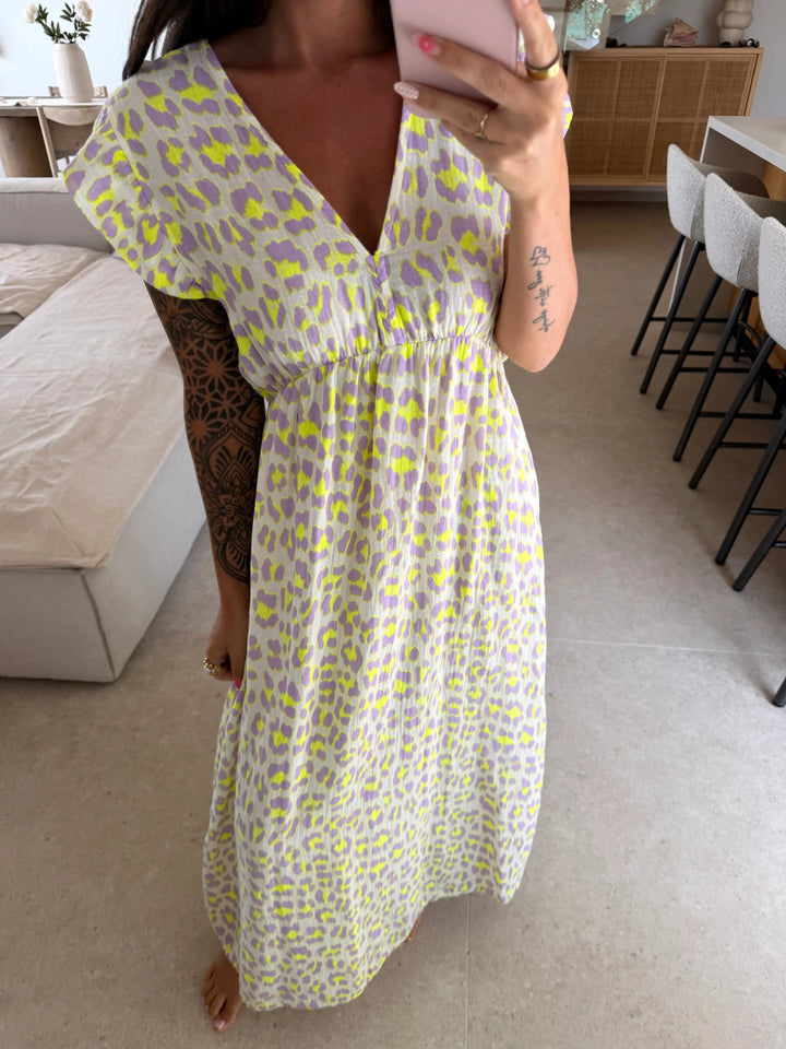 Kleid mit Leo-Print – Flieder Kleid Lisas Boutique 