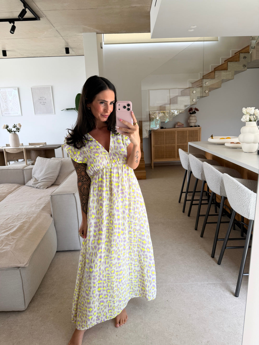 Kleid mit Leo-Print – Flieder Kleid Lisas Boutique 