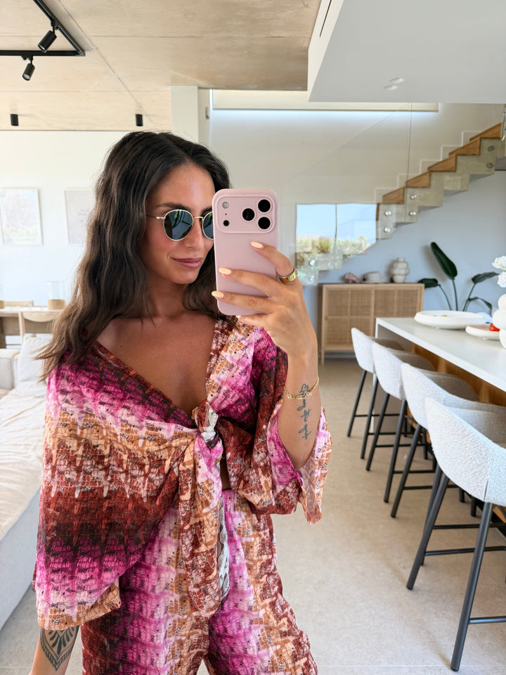 Lace Wickelbluse – Pink Bluse Lisas Boutique 