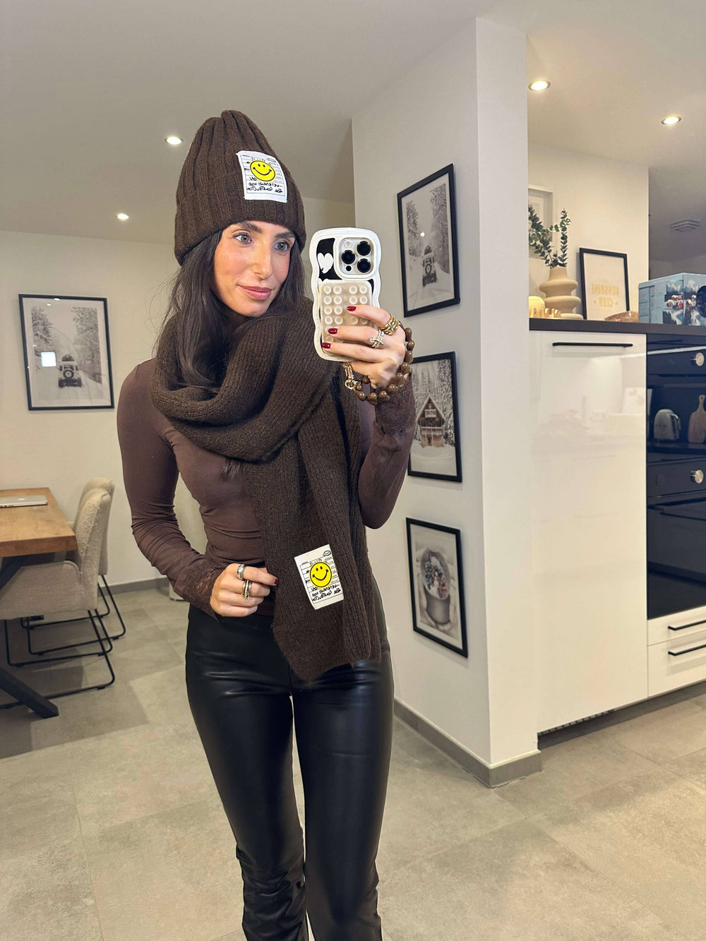 Leder-Leggings Schwarz Hose Lisas Boutique 